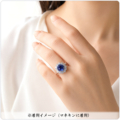 非加熱サファイア3.454ct Pt900リングの着用イメージ