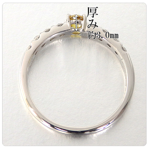 イエローダイヤモンド 婚約指輪 0.162ct ファンシーヴィヴィッド 