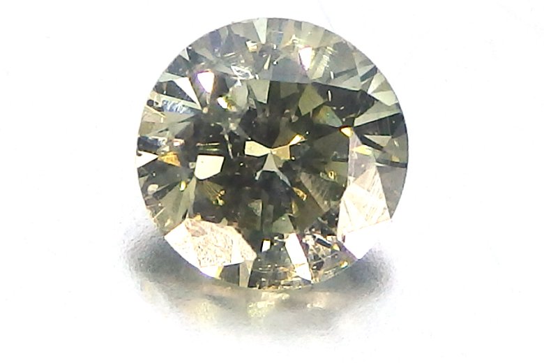 裸石 - 天然グリーン (カメレオン) ダイヤモンド（0.155ct）ファンシーダークグレーグリーンAGTラボラトリー鑑定書付き