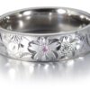桜彫模様　結婚指輪