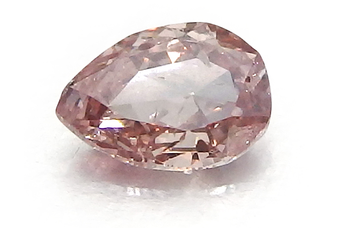 裸石 天然ピンク ダイヤモンド 0.076ct ファンシー オレンジィ ピンク