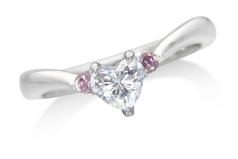 ハートシェイプ – ピンクダイヤモンド(0.359ct F SI2 HEART BRILLIANT 