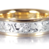 結婚指輪 彫り模様 桜柄 デザイン 2色使い ピンクゴールド プラチナ コンビ 和風