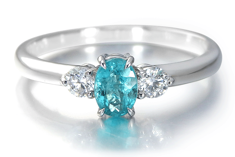 パライバトルマリン 指輪 プラチナ リング 0.298ct 中央宝石鑑別書付 