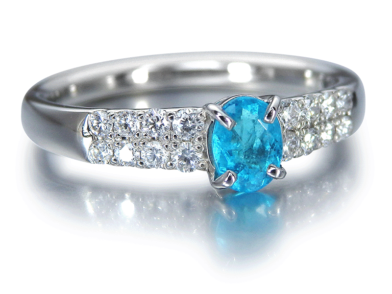 パライバトルマリン 指輪 プラチナ リング 0.325ct 中央宝石鑑別書付 