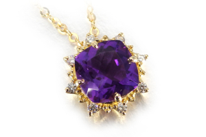K18アメジスト　ペンダントスクエアカット0.96ct