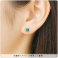 コロンビア産エメラルド 0.32ctピアス プラチナ 着用イメージ