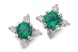 コロンビア産エメラルド0.32ct ピアス プラチナ