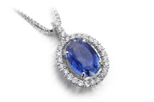 サファイア1.026ct ダイヤモンド プラチナPt900ペンダントヘッド 中央宝石研究所鑑別書付き 9月誕生石