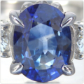 天然サファイア1.026ct ダイヤモンド0.241ct プラチナリング Pt900 中央宝石研究所鑑別書付き 9月誕生石