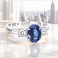 天然サファイア1.026ct ダイヤモンド0.241ct プラチナリング Pt900 中央宝石研究所鑑別書付き 9月誕生石