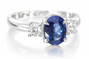 天然サファイア1.026ct ダイヤモンド0.241ct プラチナリング Pt900 中央宝石研究所鑑別書付き 9月誕生石