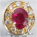 ルビー ダイヤモンド ピアス K18 イエローゴールド 0.455ct・0.477ct 中央宝石研究所鑑別書付き 7月誕生石 ジュエリー