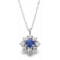 サファイア 0.11ct ダイヤモンド プラチナ ペンダント ネックレス HIMARI by SIND BAD 9月誕生石 レディースジュエリー