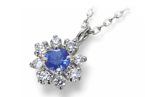 サファイア 0.11ct ダイヤモンド プラチナ ペンダント ネックレス HIMARI by SIND BAD 9月誕生石 レディースジュエリー