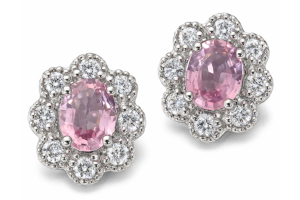 ピンクサファイア0.287ct×2 ダイヤモンド プラチナピアス Pt900 DGLソーティング付き 9月誕生石 ジュエリー