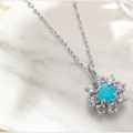 パライバトルマリン 0.086ct Pt900プラチナペンダント 緑青色 グリーンブルー 中央宝石研究所鑑別書付き