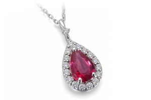 ルビー 0.491ct プラチナペンダント 高品質ダイヤモンド