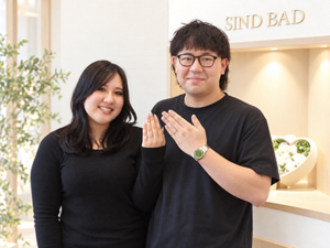 郡山でオーダーメイド結婚指輪を選ばれたK様ご夫妻 郡山のSINDBADでオーダーメイド結婚指輪を選ばれたK様ご夫妻